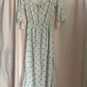 Amouse Green Ruffled Smocked Sundress